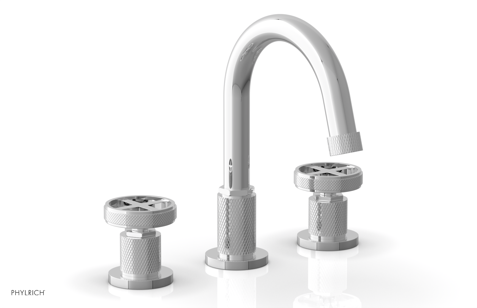 DUSTRIE Widespread Faucet - Cross Handle - Knurled 371-01
