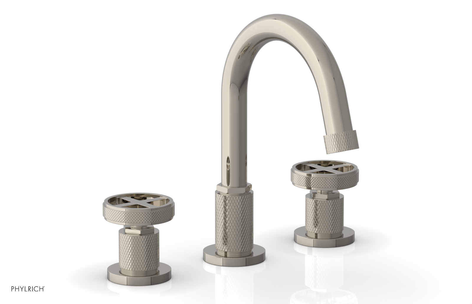 DUSTRIE Widespread Faucet - Cross Handle - Knurled 371-01