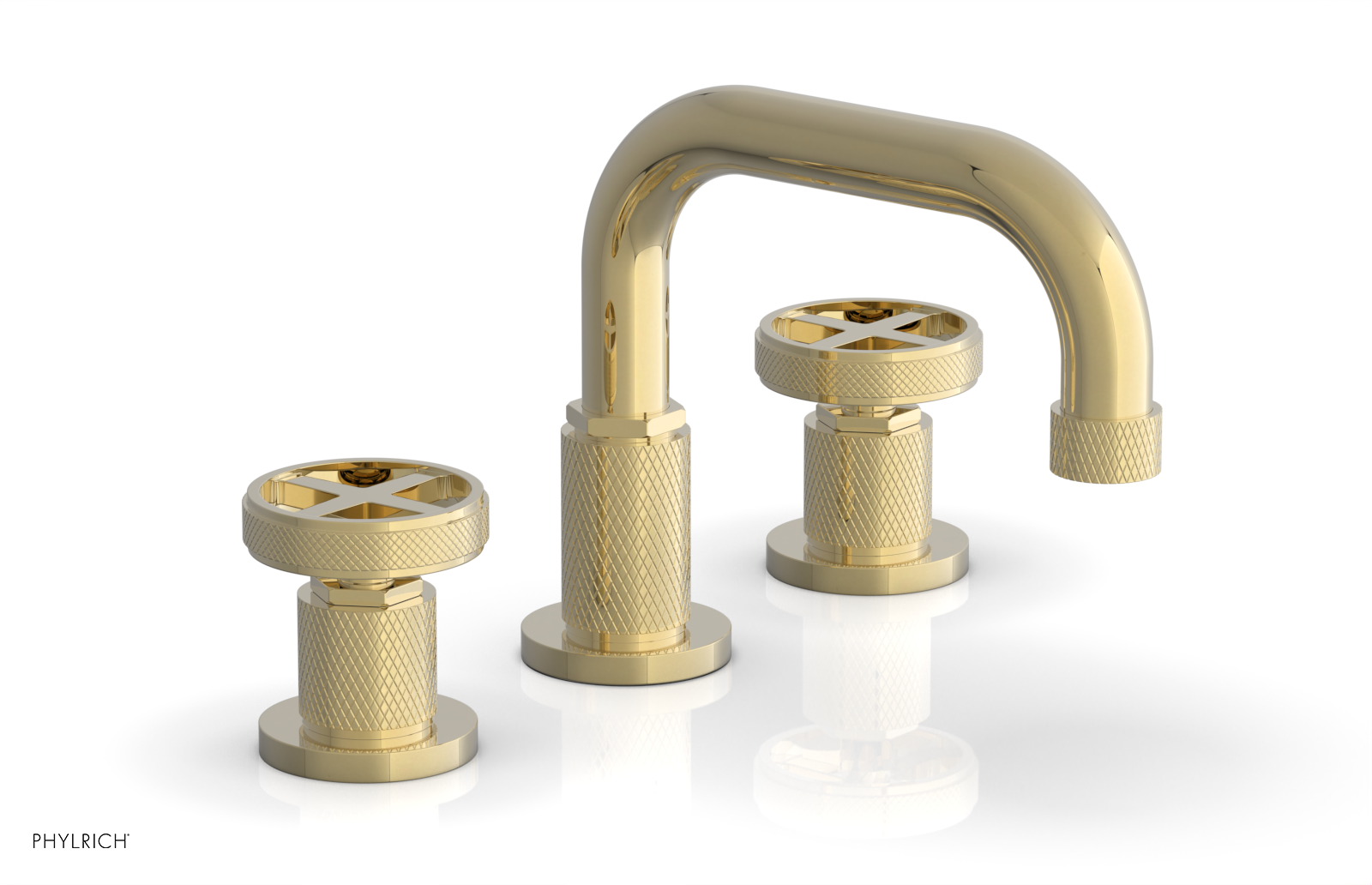 DUSTRIE Widespread Faucet - Cross Handle - Knurled 371-03