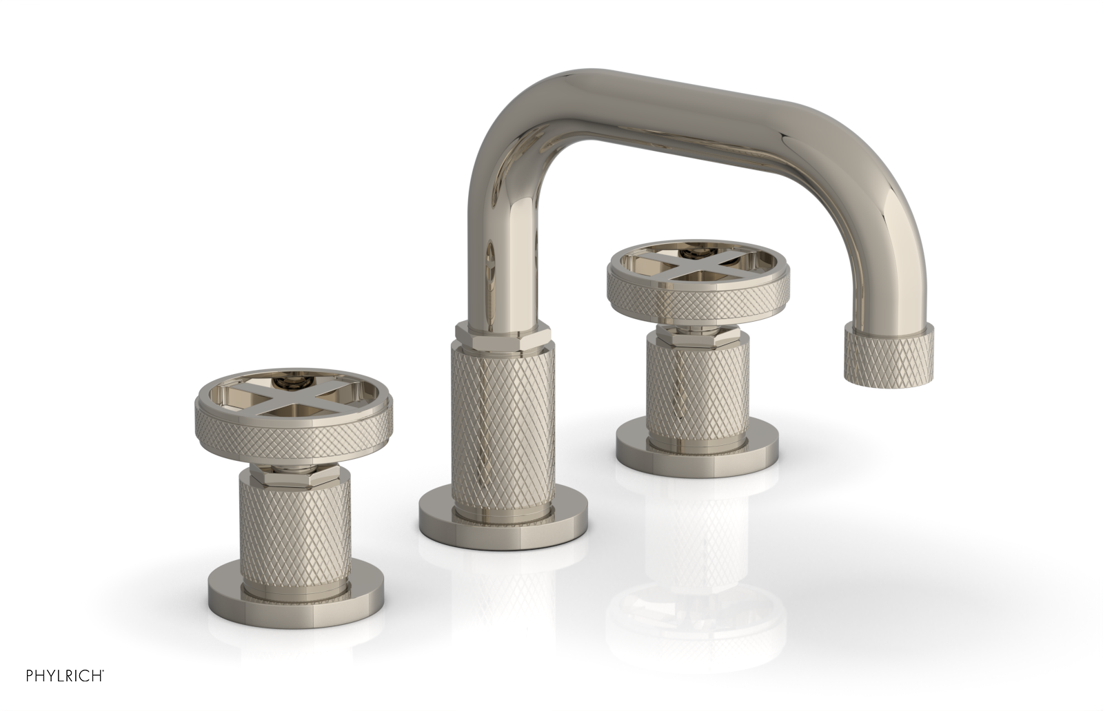 DUSTRIE Widespread Faucet - Cross Handle - Knurled 371-03