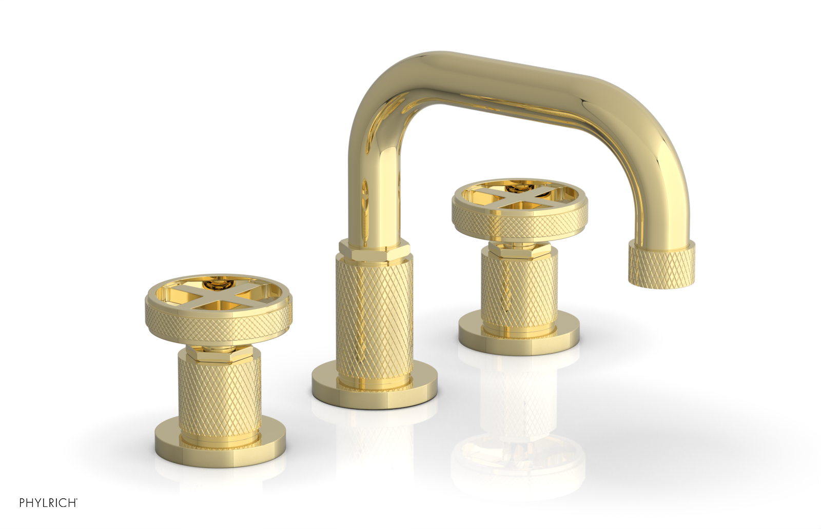 DUSTRIE Widespread Faucet - Cross Handle - Knurled 371-03