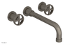DUSTRIE Wall Lavatory Set - 10" Spout - Cross Handle - Knurled 371-11-10