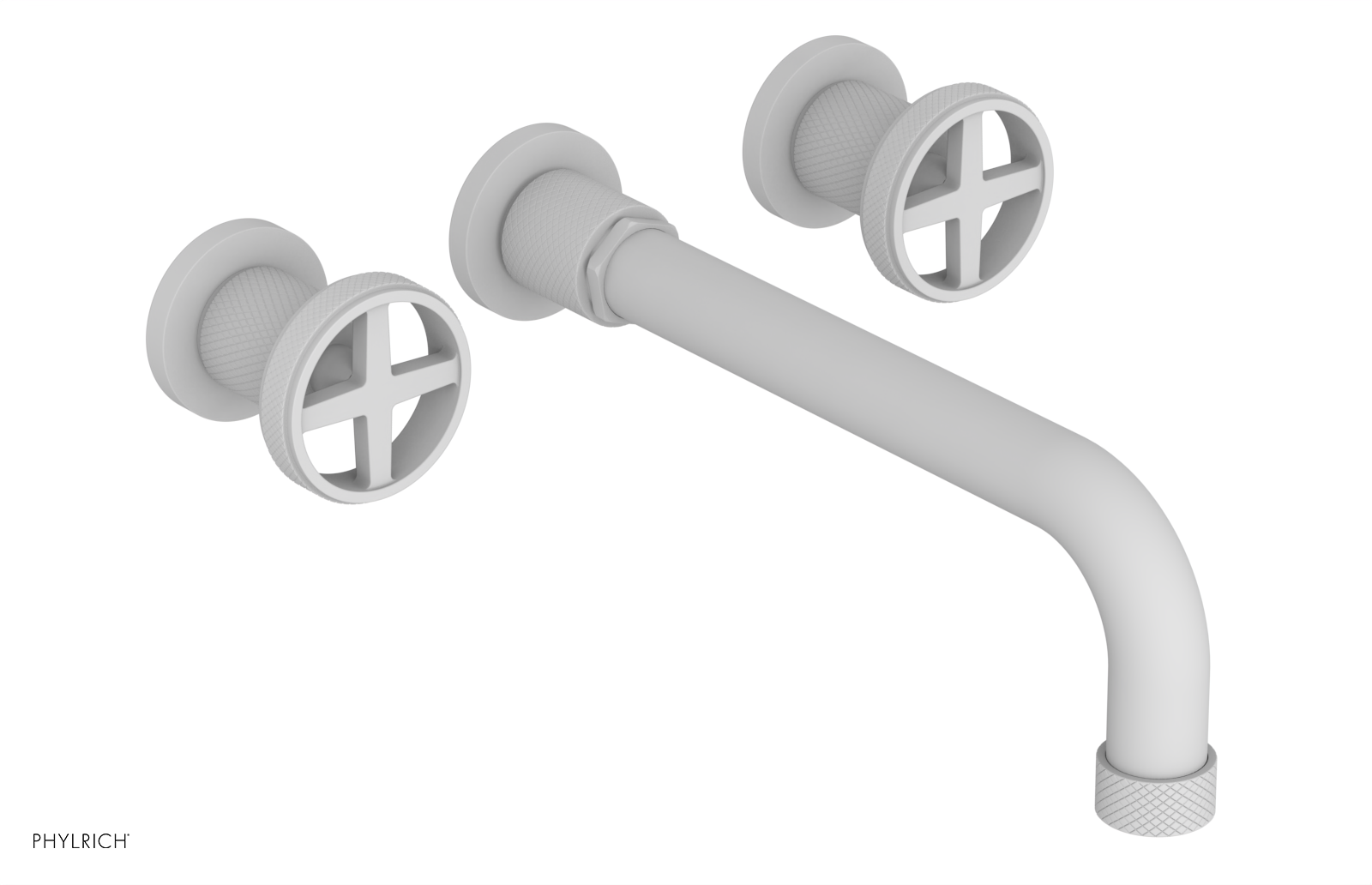 DUSTRIE Wall Lavatory Set - 10" Spout - Cross Handle - Knurled 371-11-10