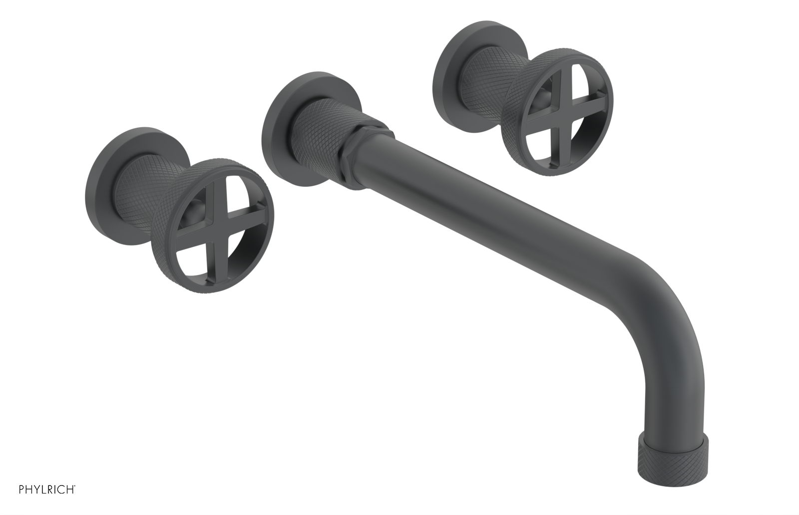 DUSTRIE Wall Lavatory Set - 10" Spout - Cross Handle - Knurled 371-11-10