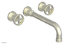 DUSTRIE Wall Lavatory Set - 10" Spout - Cross Handle - Knurled 371-11-10