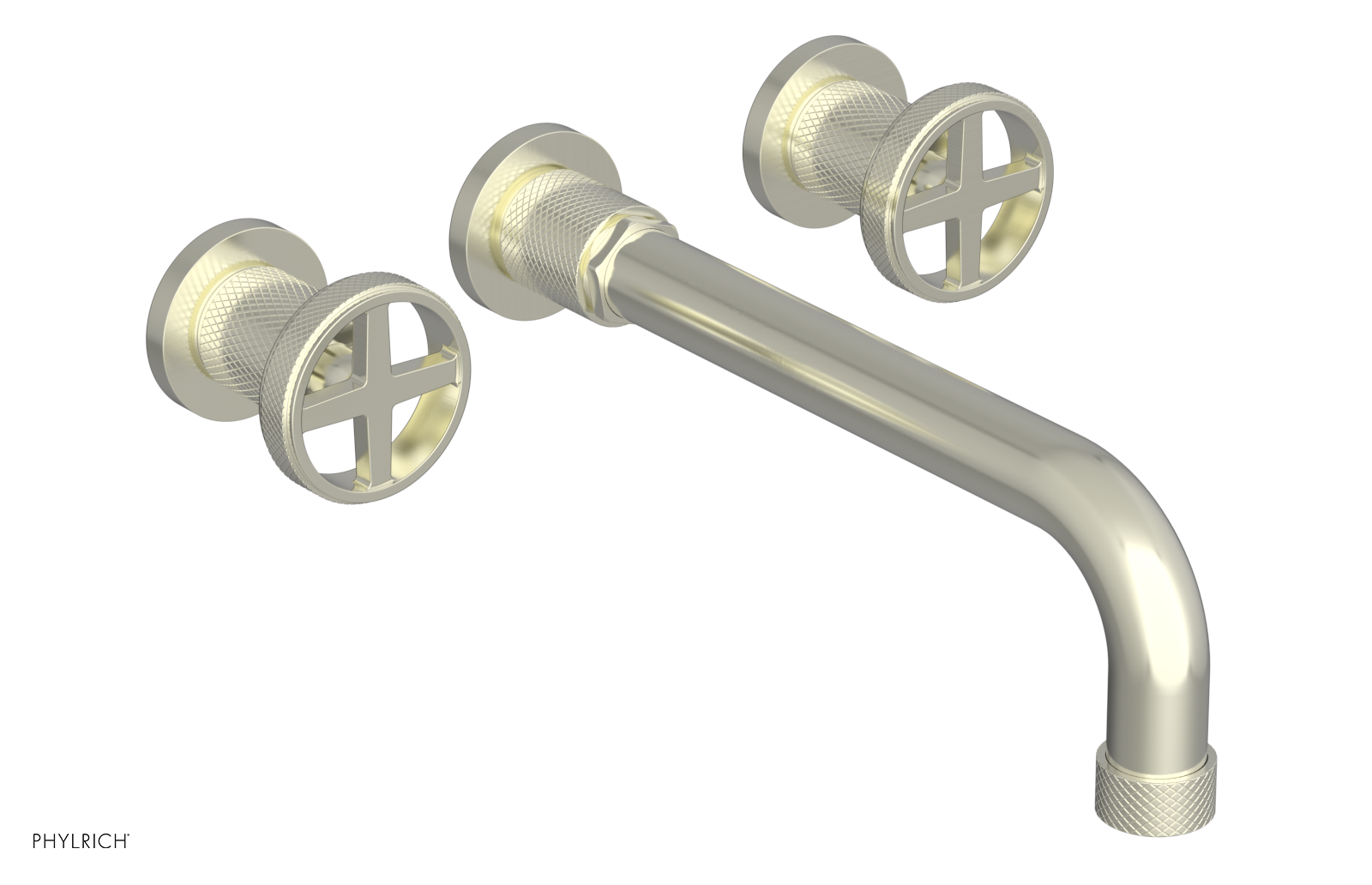 DUSTRIE - Wall Tub Set - 10" Spout - Cross Handles - Knurled 371-56-10