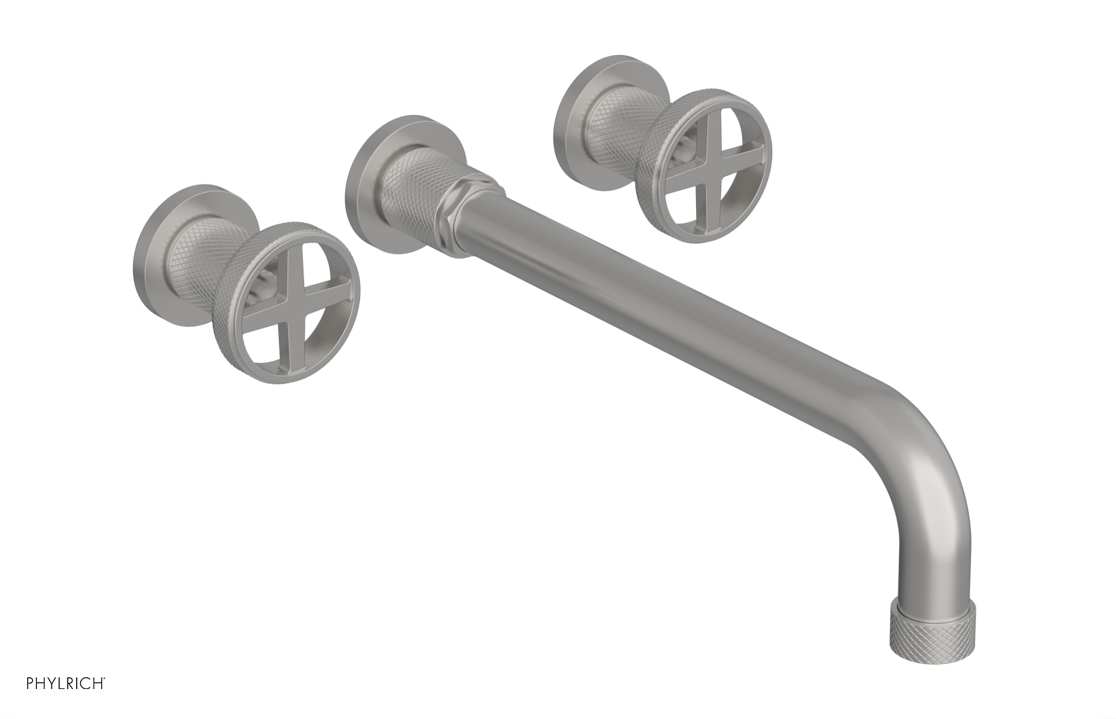 DUSTRIE - Wall Tub Set - 12" Spout - Cross Handles - Knurled 371-56-12
