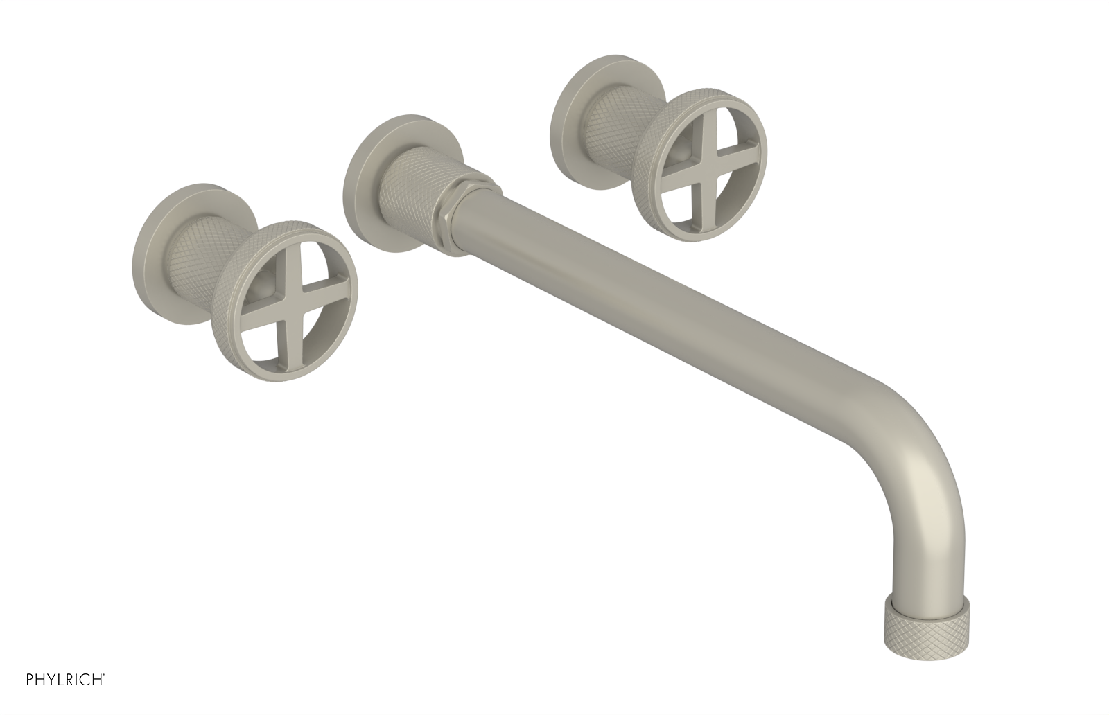 DUSTRIE - Wall Tub Set - 12" Spout - Cross Handles - Knurled 371-56-12