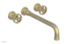 DUSTRIE Wall Lavatory Set - 12" Spout - Cross Handle - Knurled 371-11-12