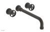 DUSTRIE Wall Lavatory Set - 12" Spout - Cross Handle - Knurled 371-11-12
