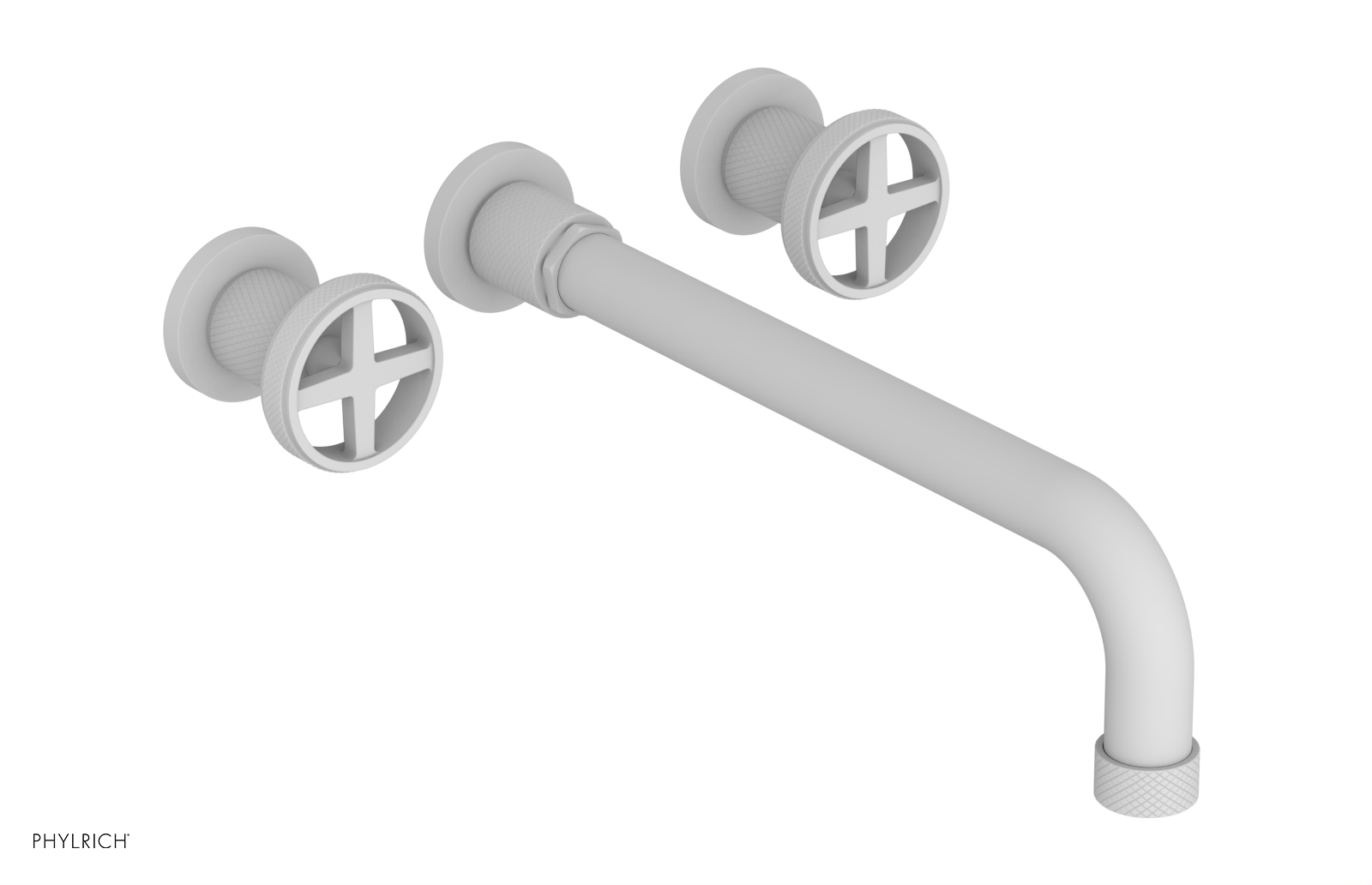 DUSTRIE - Wall Tub Set - 12" Spout - Cross Handles - Knurled 371-56-12