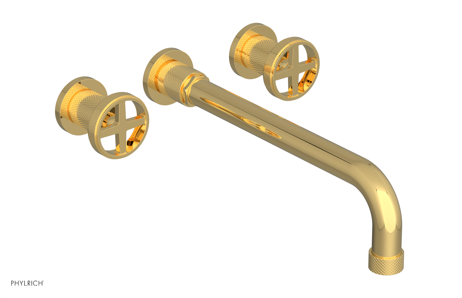 DUSTRIE - Wall Tub Set - 12" Spout - Cross Handles - Knurled 371-56-12