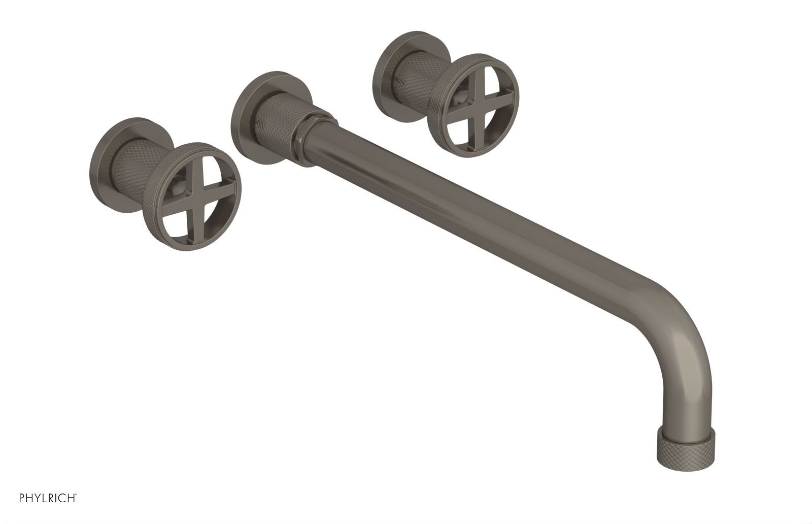 DUSTRIE - Wall Tub Set - 14" Spout - Cross Handles - Knurled 371-56-14