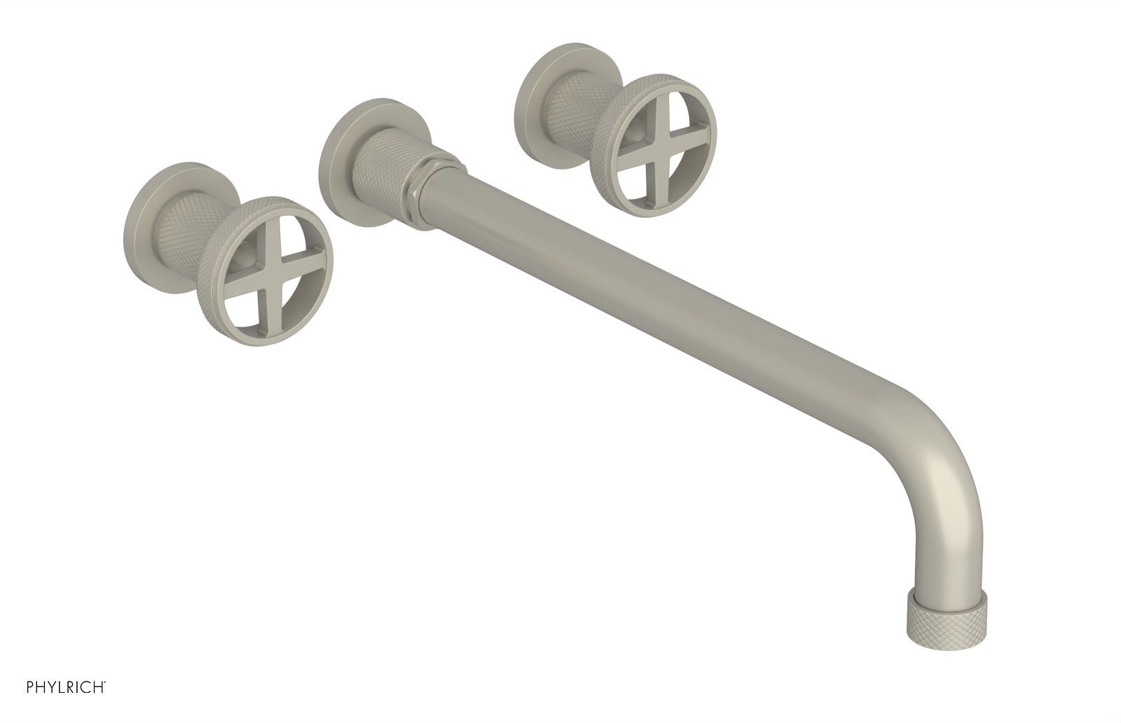 DUSTRIE - Wall Tub Set - 14" Spout - Cross Handles - Knurled 371-56-14