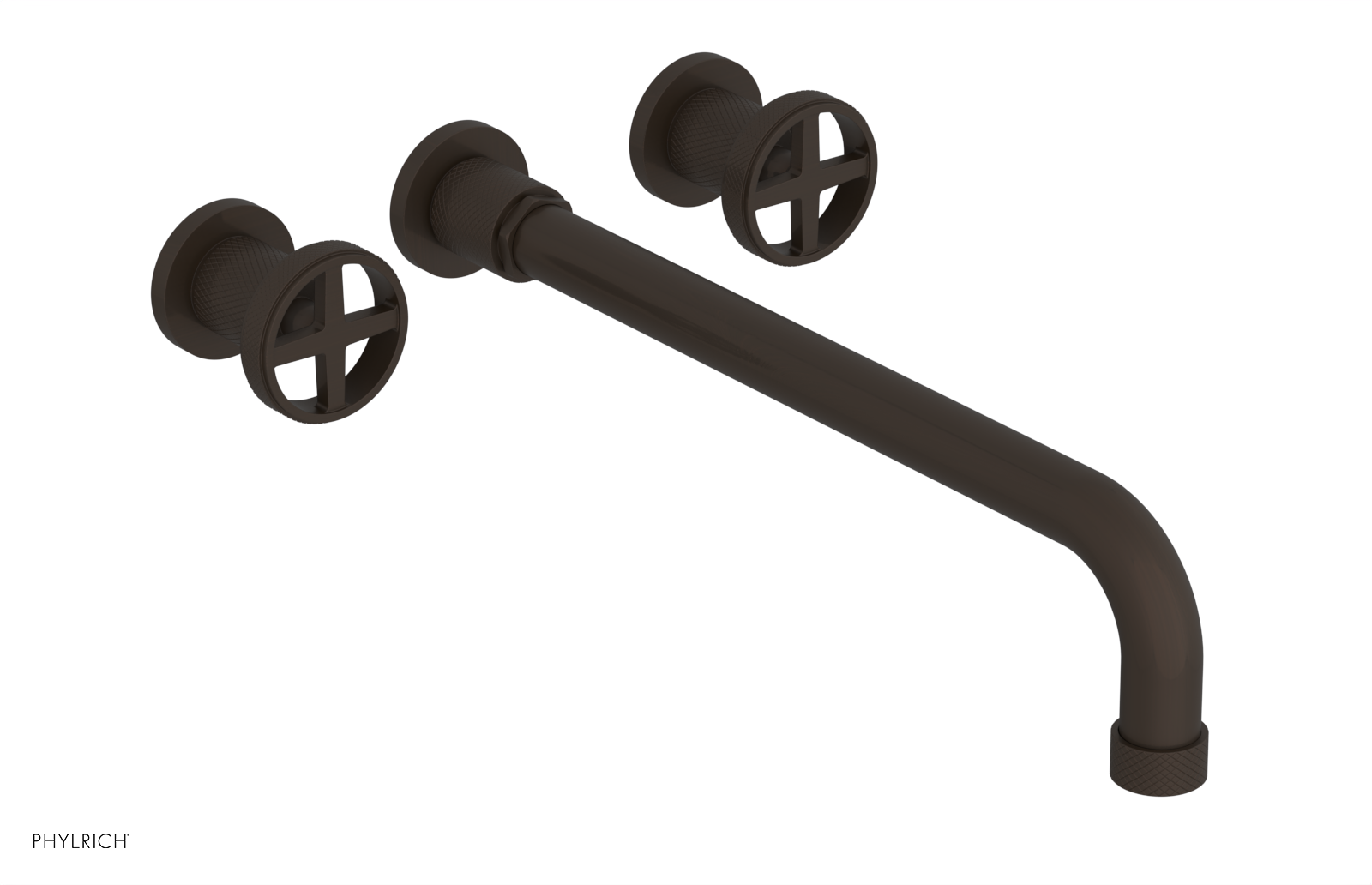 DUSTRIE - Wall Tub Set - 14" Spout - Cross Handles - Knurled 371-56-14