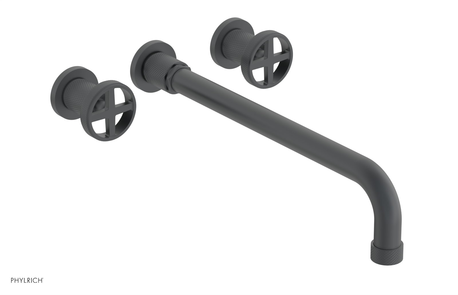 DUSTRIE - Wall Tub Set - 14" Spout - Cross Handles - Knurled 371-56-14