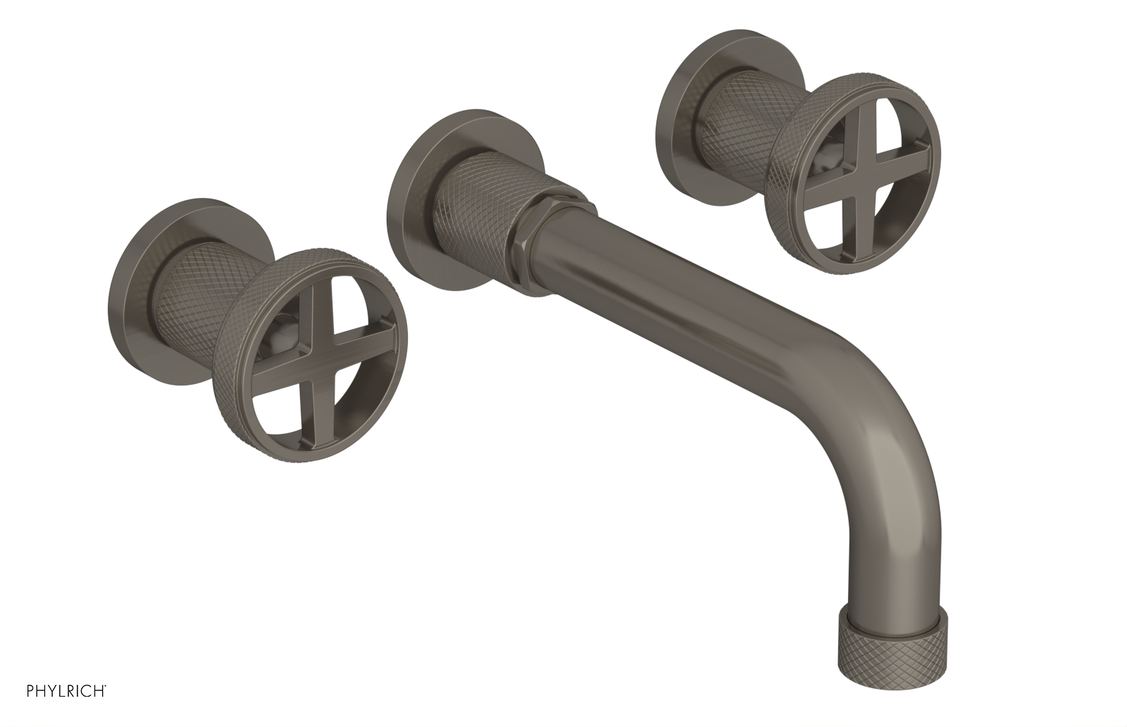DUSTRIE - Wall Tub Set - 7 5/8" Spout - Cross Handles - Knurled 371-56