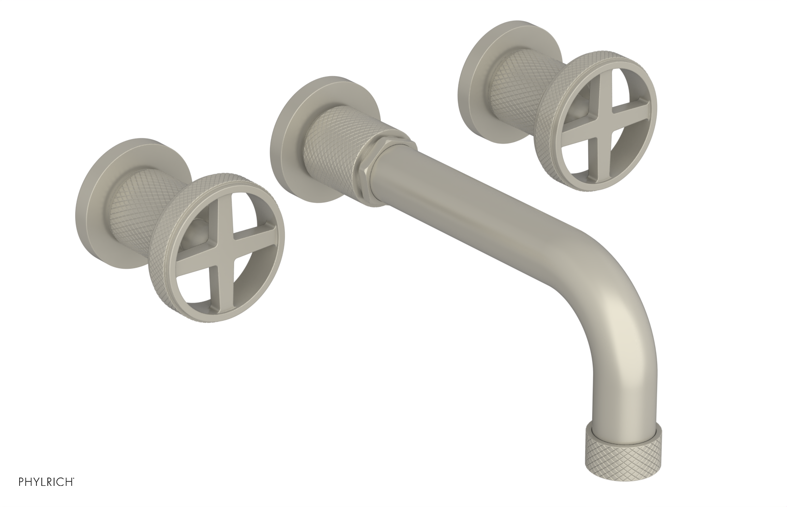 DUSTRIE - Wall Tub Set - 7 5/8" Spout - Cross Handles - Knurled 371-56