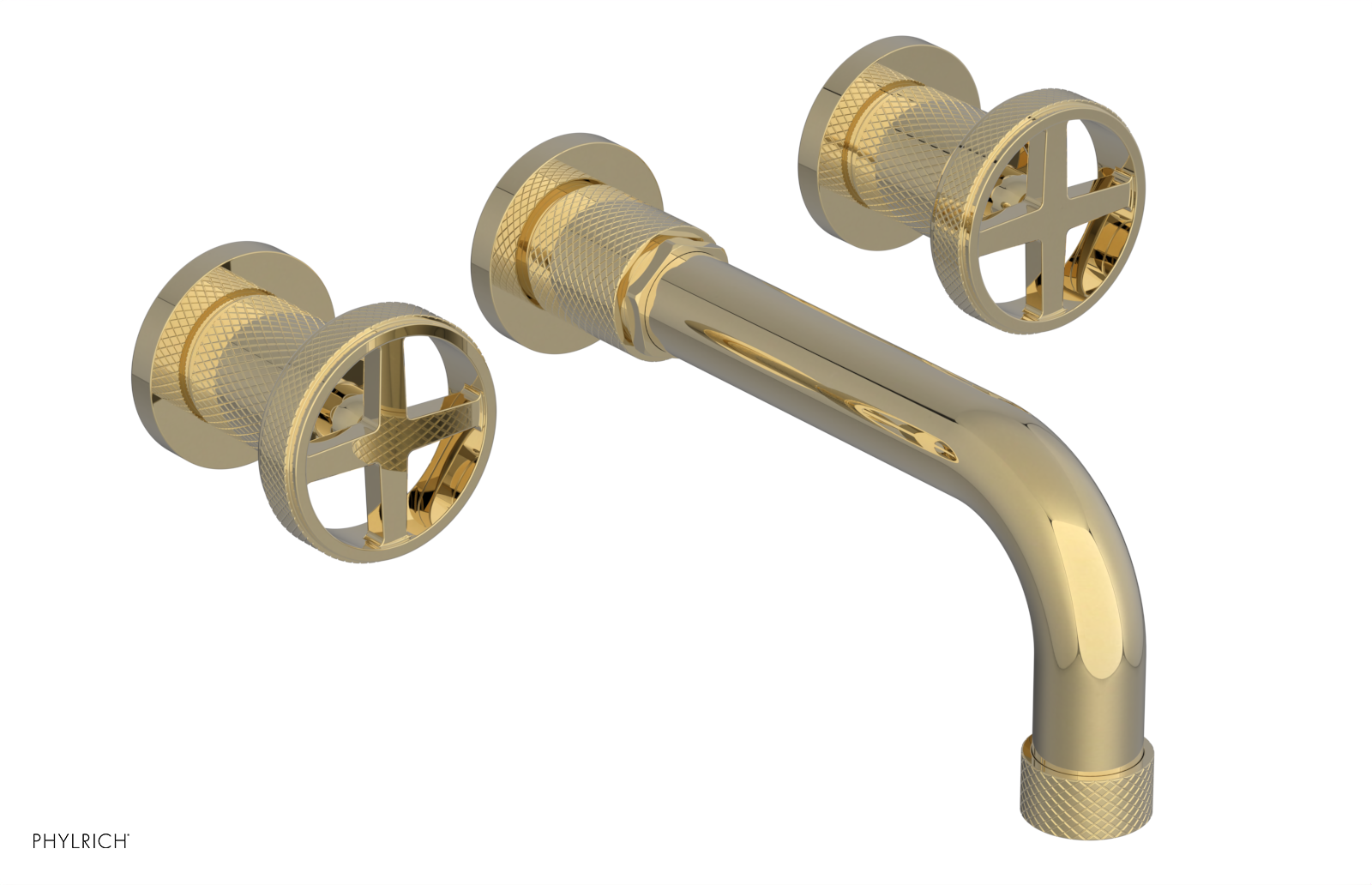 DUSTRIE - Wall Tub Set - 7 5/8" Spout - Cross Handles - Knurled 371-56