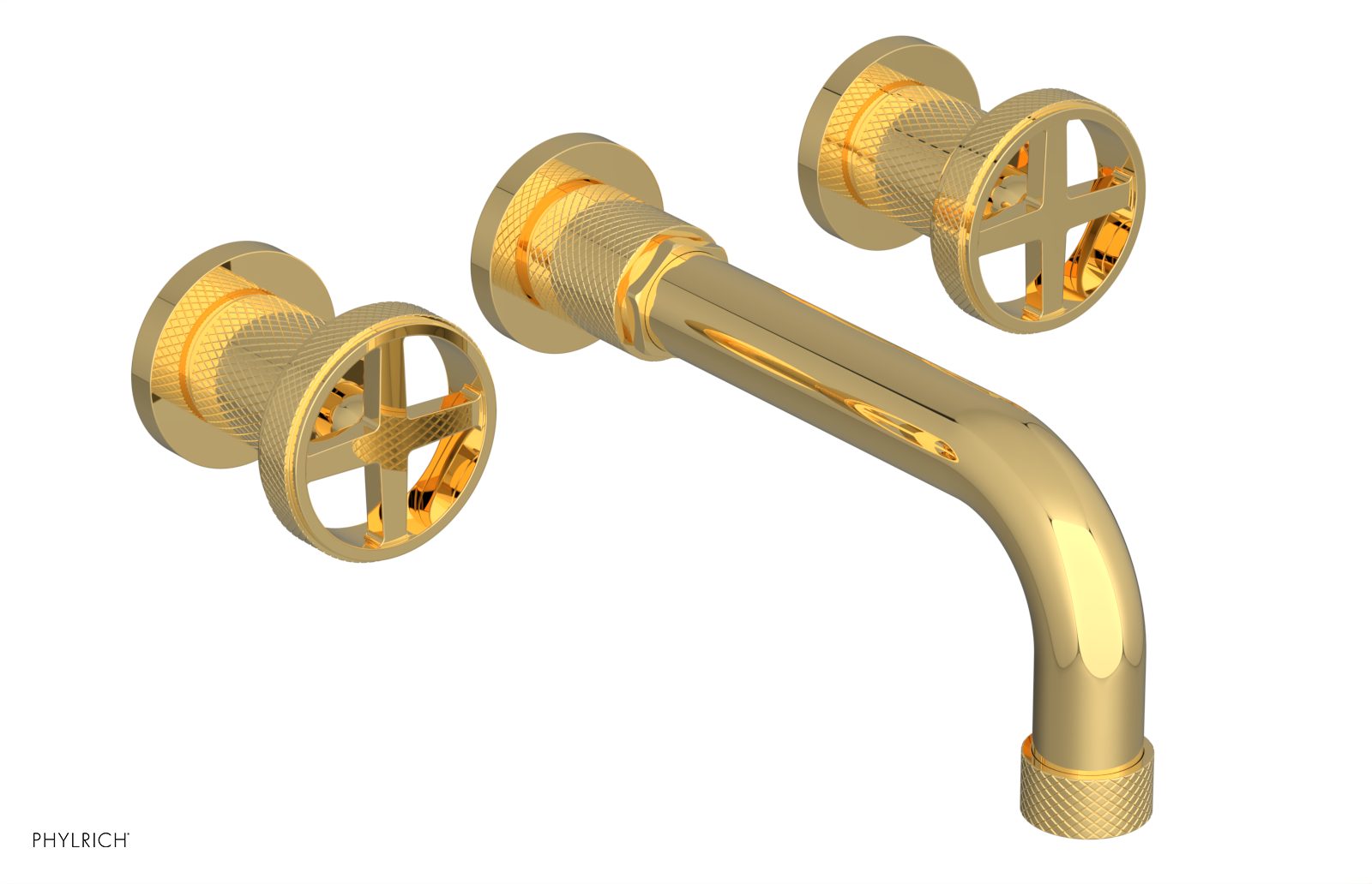 DUSTRIE - Wall Tub Set - 7 5/8" Spout - Cross Handles - Knurled 371-56