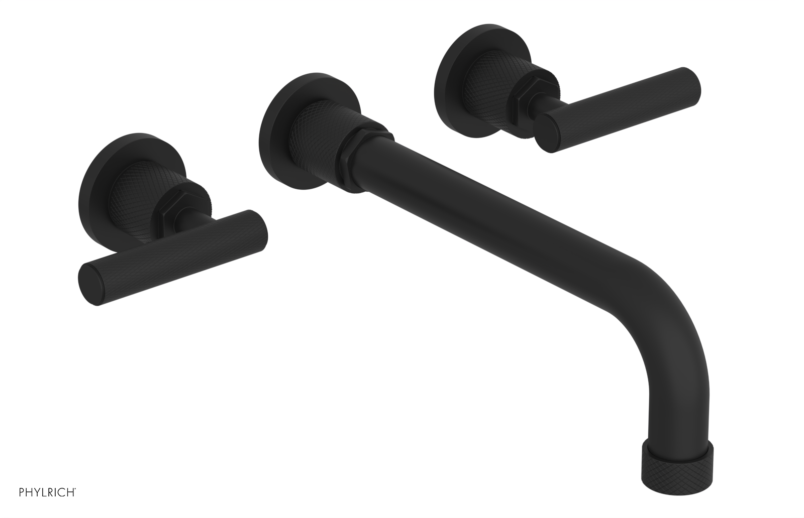 DUSTRIE Wall Lavatory Set - 10" Spout - Lever Handle - Knurled 371-12-10