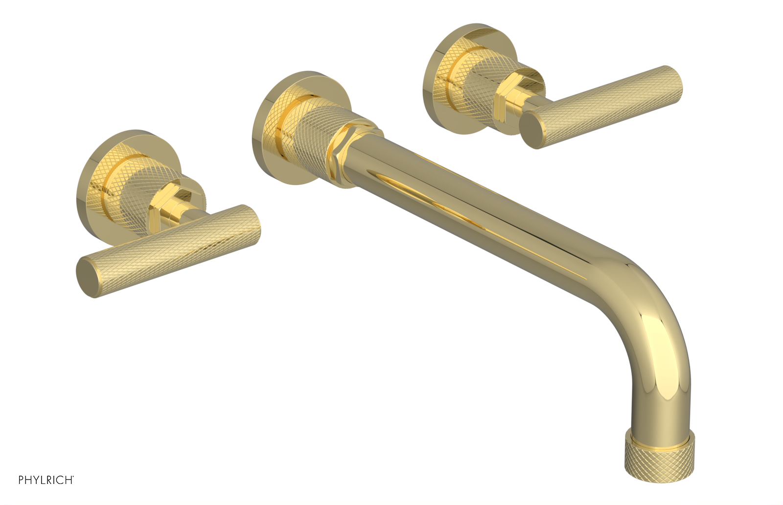 DUSTRIE - Wall Tub Set - 10" Spout - Lever Handles - Knurled 371-57-10