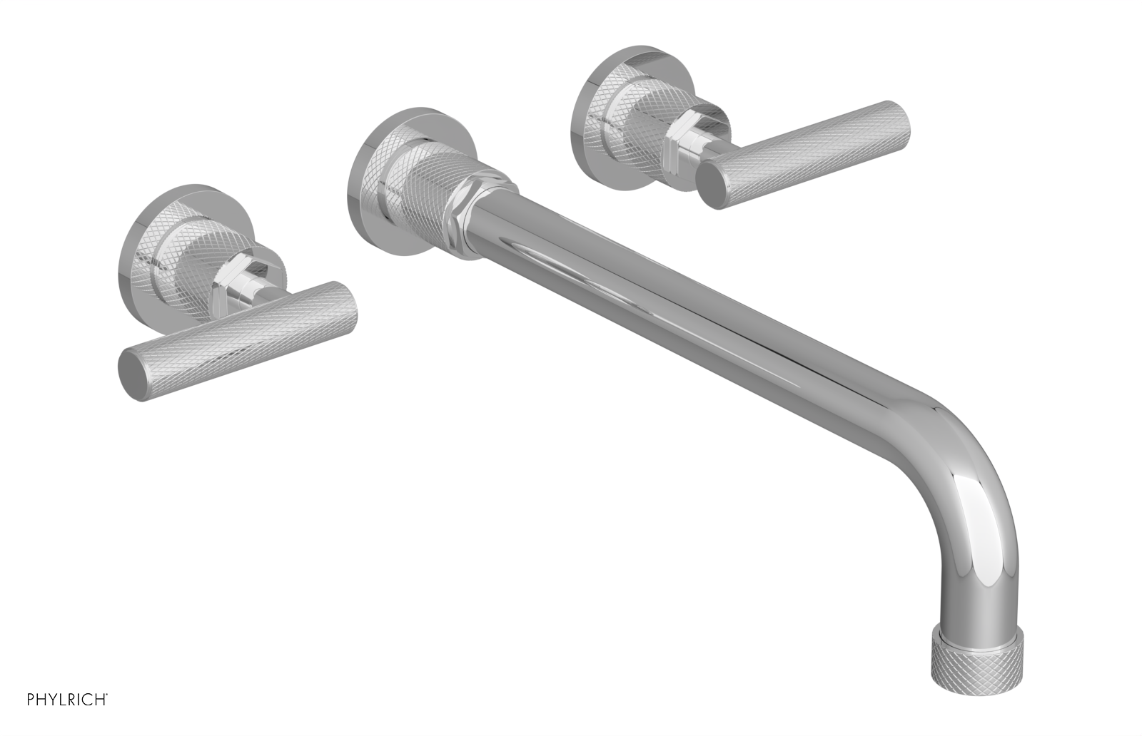 DUSTRIE Wall Lavatory Set - 12" Spout - Lever Handle - Knurled 371-12-12