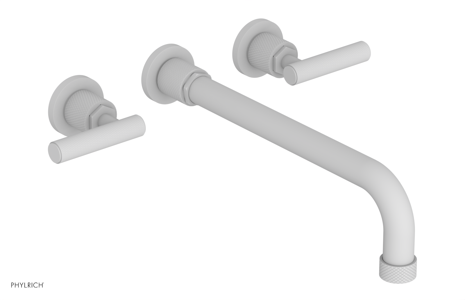 DUSTRIE Wall Lavatory Set - 12" Spout - Lever Handle - Knurled 371-12-12