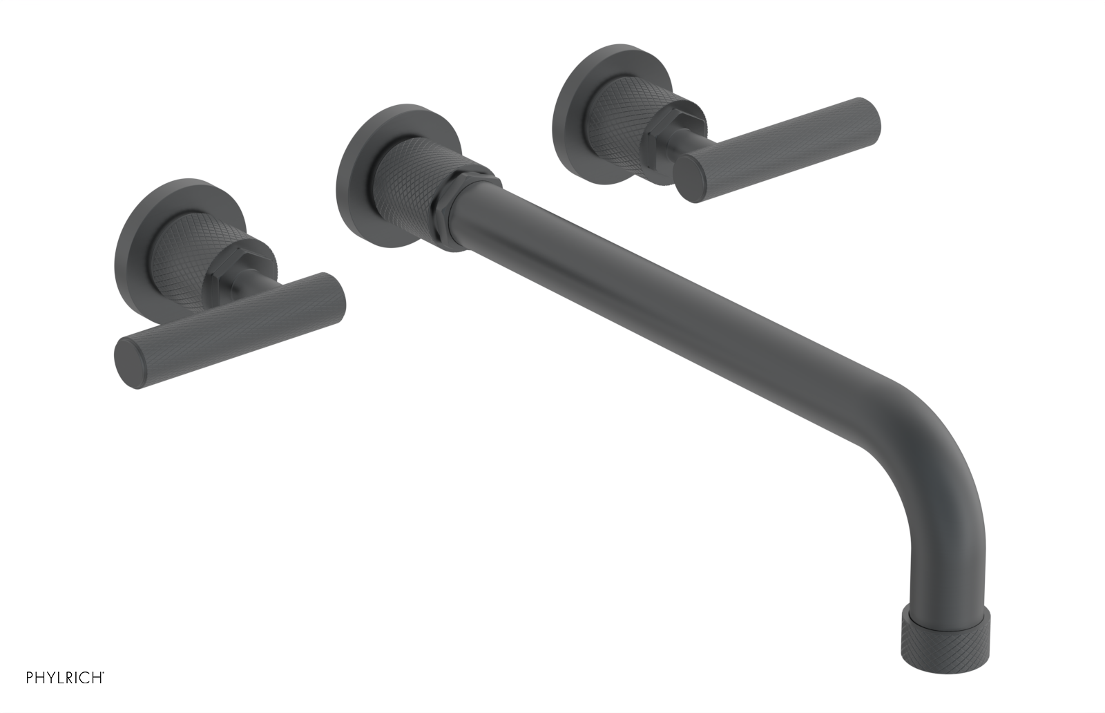 DUSTRIE - Wall Tub Set - 12" Spout - Lever Handles - Knurled 371-57-12