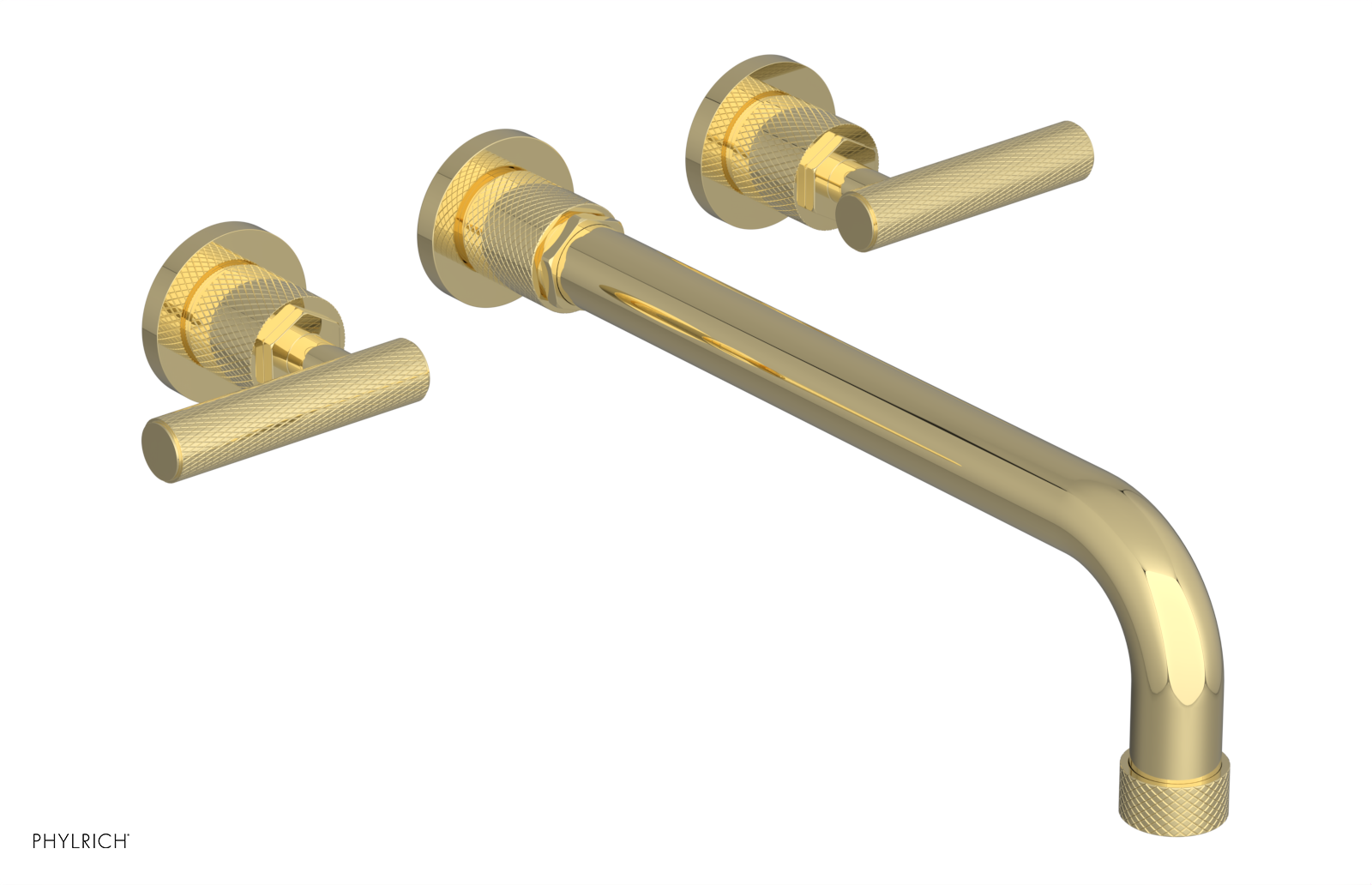 DUSTRIE Wall Lavatory Set - 12" Spout - Lever Handle - Knurled 371-12-12