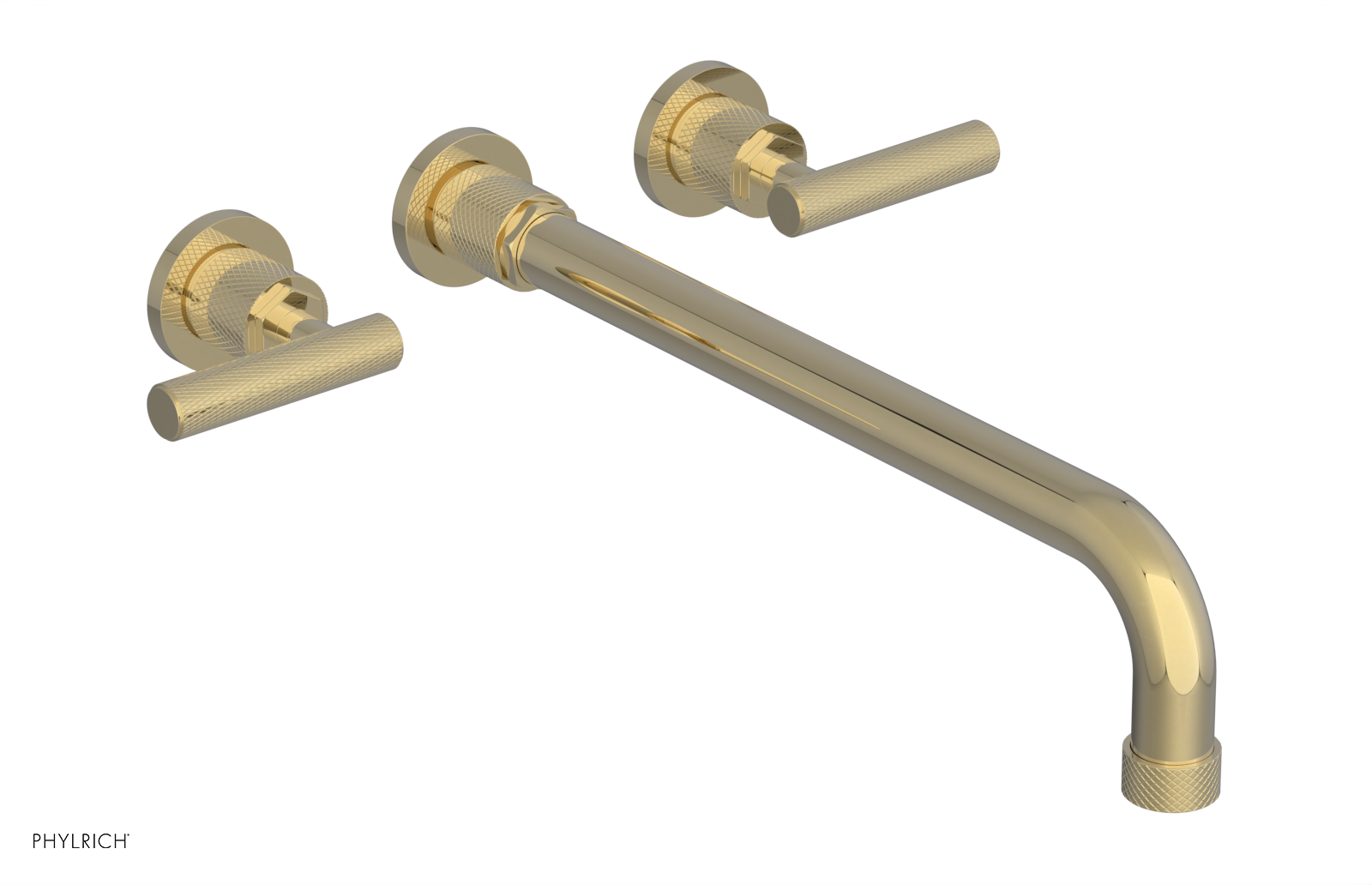 DUSTRIE - Wall Tub Set - 14" Spout - Lever Handles - Knurled 371-57-14