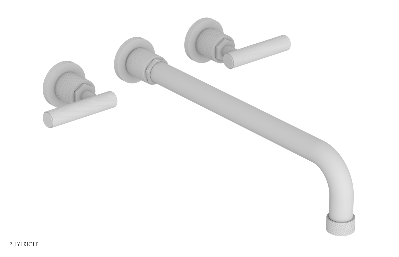 DUSTRIE Wall Lavatory Set - 14" Spout - Lever Handle - Knurled 371-12-14