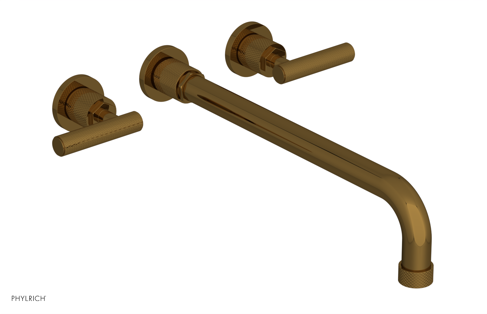 DUSTRIE - Wall Tub Set - 14" Spout - Lever Handles - Knurled 371-57-14