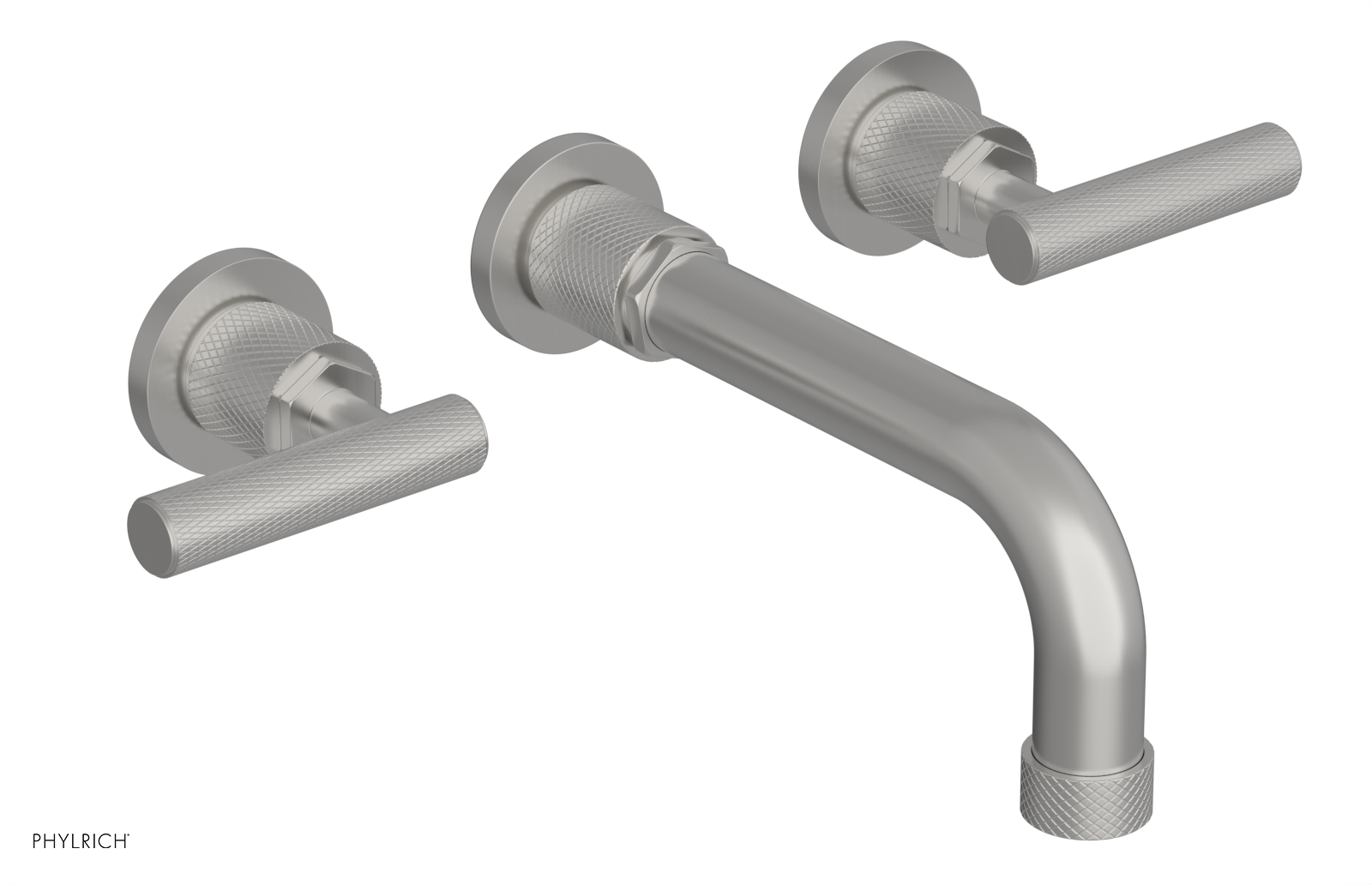 DUSTRIE Wall Lavatory Set - 7 5/8" Spout - Lever Handle - Knurled 371-12