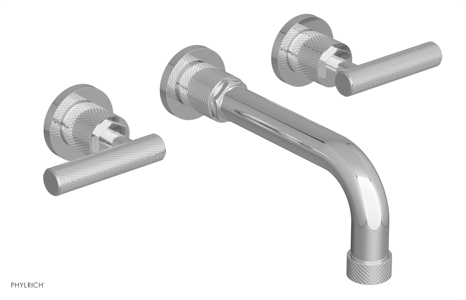 DUSTRIE - Wall Tub Set - 7 5/8" Spout - Lever Handles - Knurled 371-57