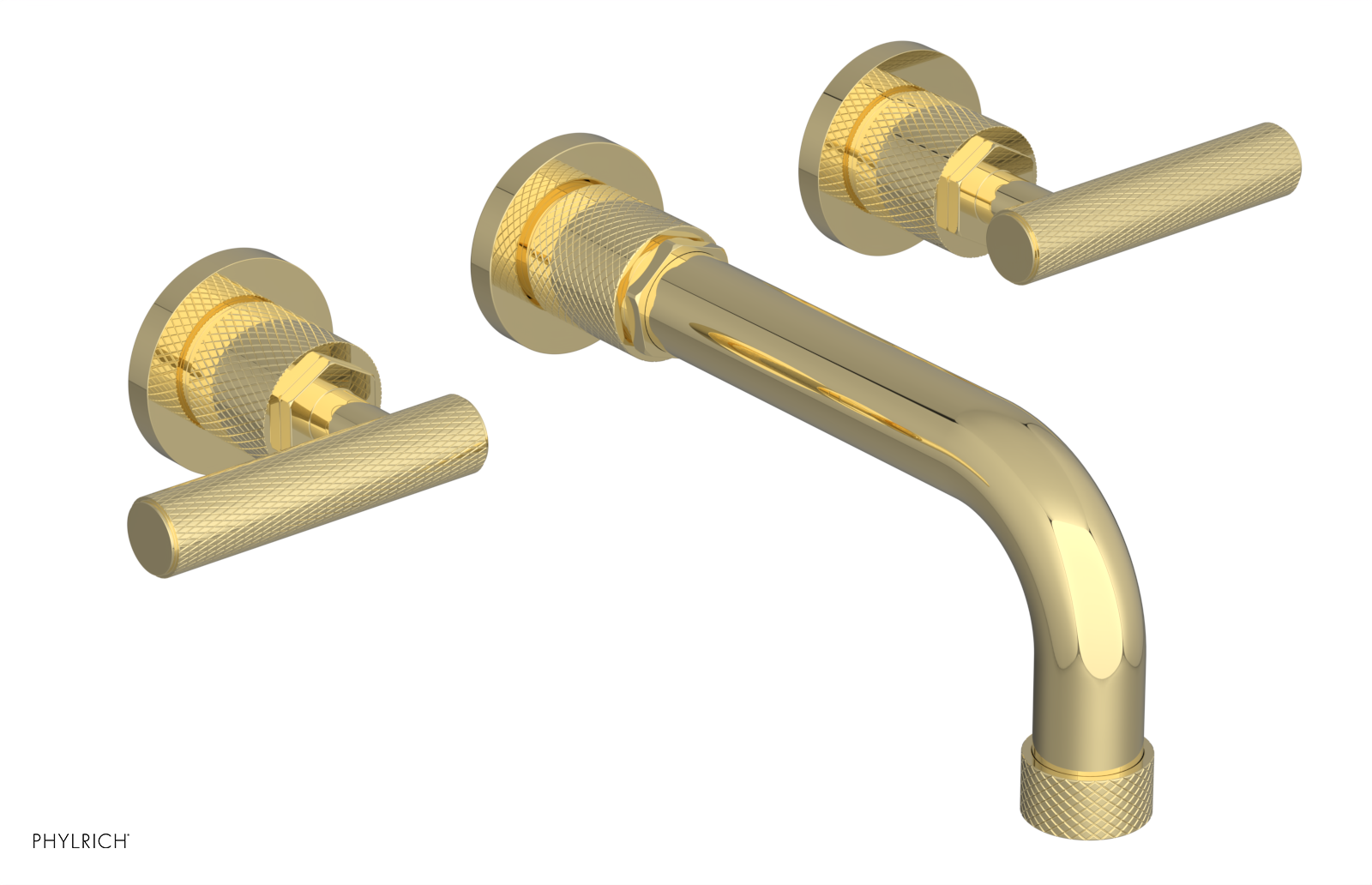 DUSTRIE Wall Lavatory Set - 7 5/8" Spout - Lever Handle - Knurled 371-12