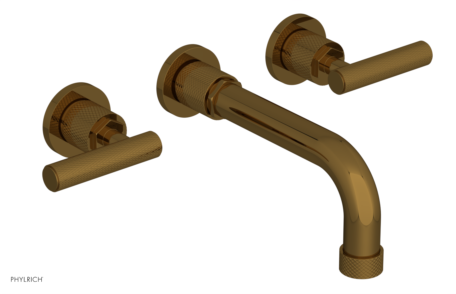 DUSTRIE - Wall Tub Set - 7 5/8" Spout - Lever Handles - Knurled 371-57