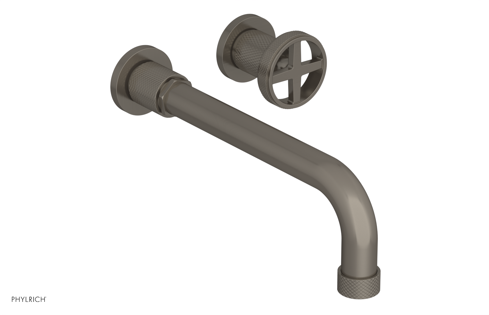 DUSTRIE Single Handle Wall Lavatory Set - 10" Spout - Knurled 371-15-10