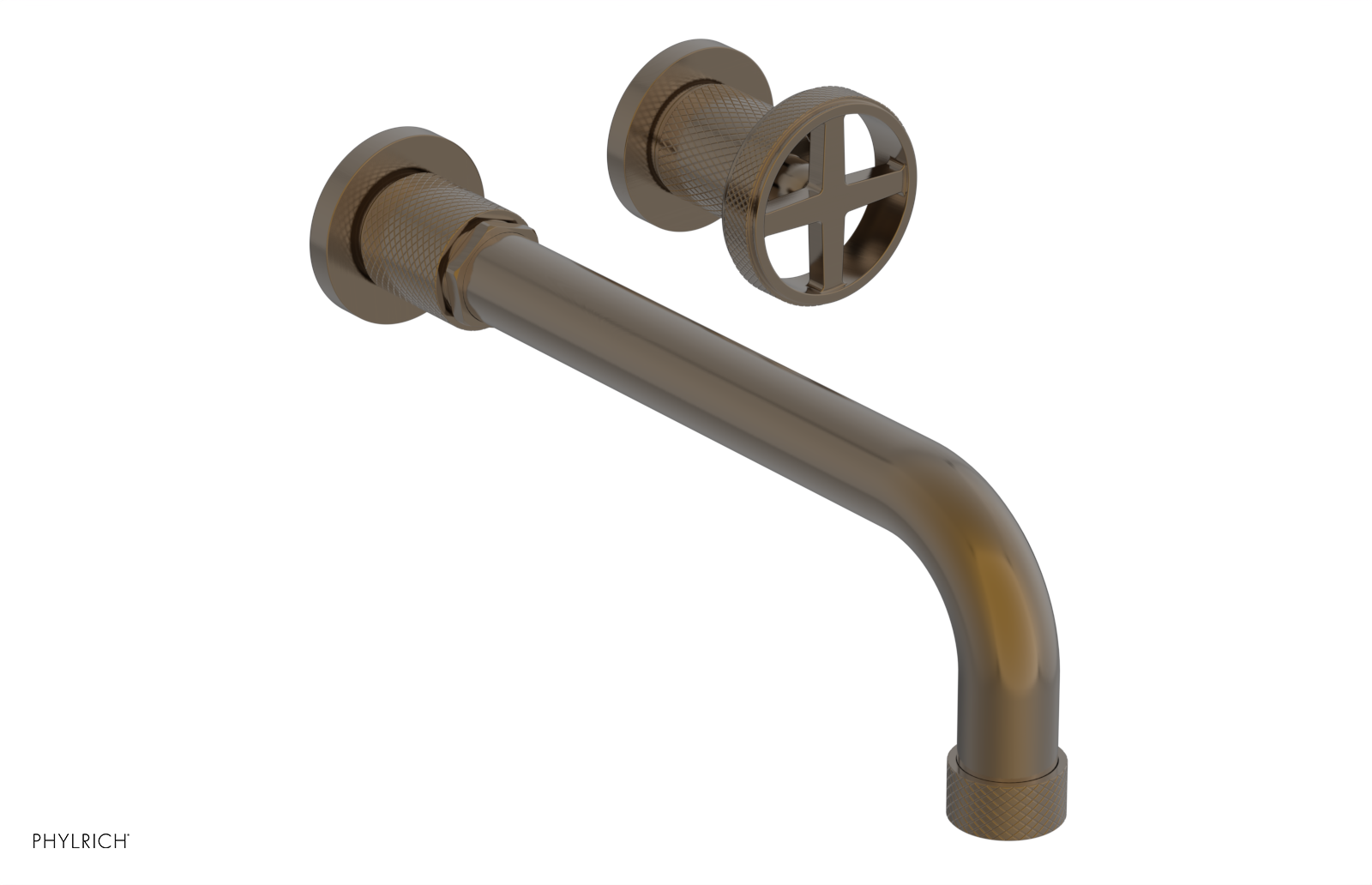 DUSTRIE Single Handle Wall Lavatory Set - 10" Spout - Knurled 371-15-10