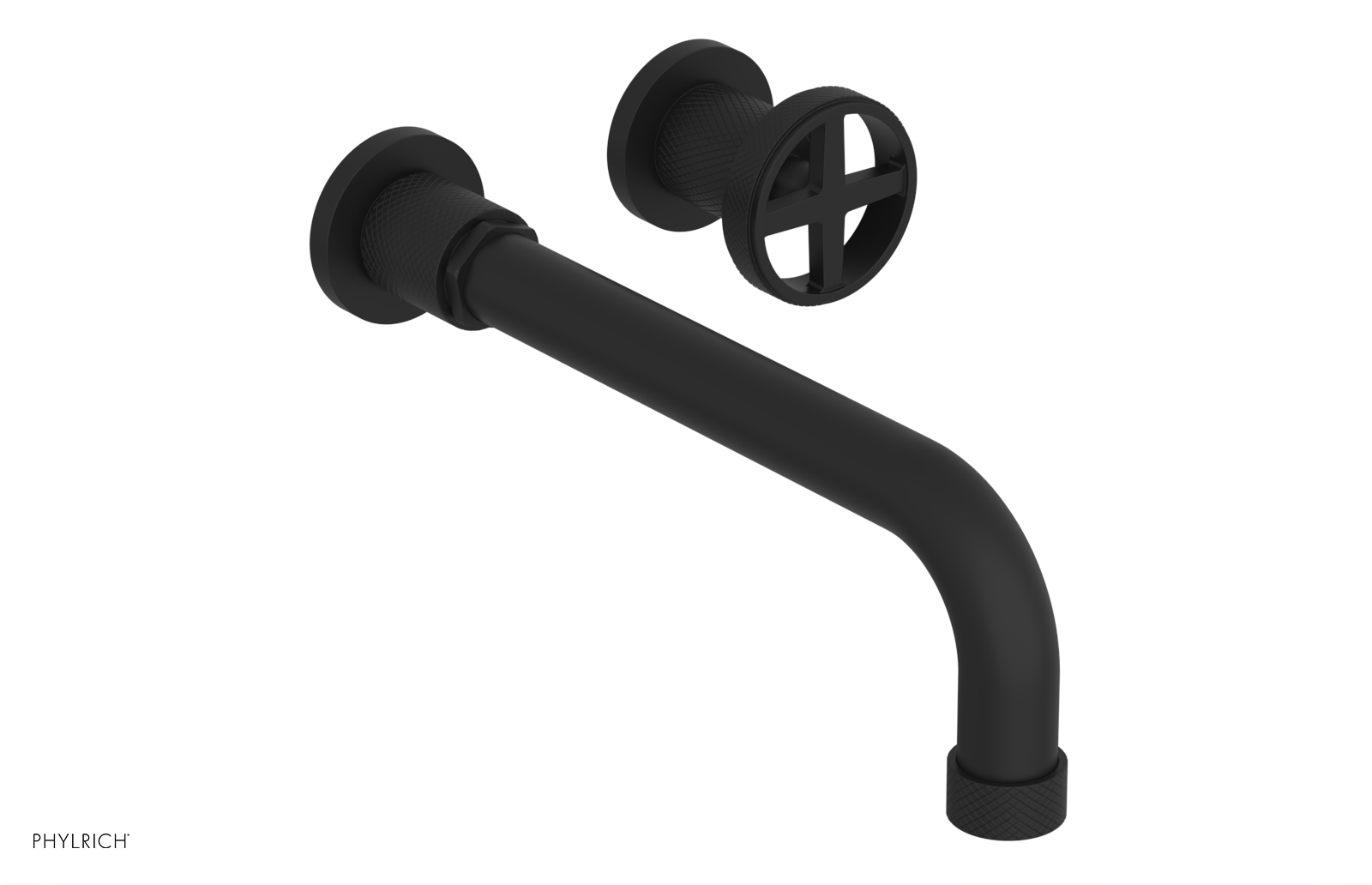 DUSTRIE Single Handle Wall Lavatory Set - 10" Spout - Knurled 371-15-10