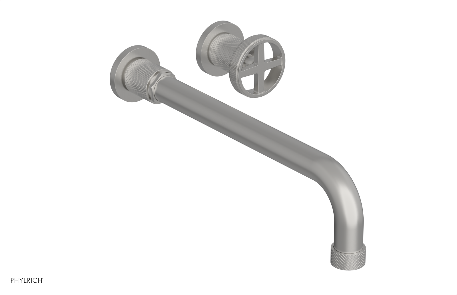 DUSTRIE Single Handle Wall Lavatory Set - 12" Spout - Knurled 371-15-12