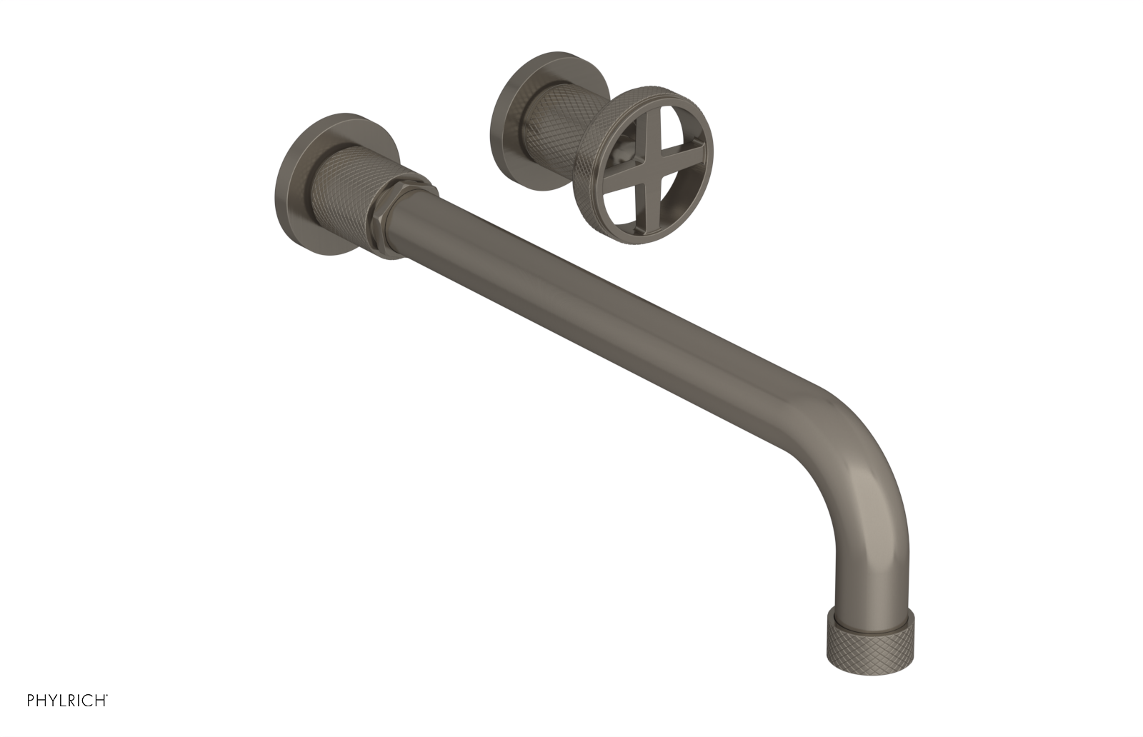 DUSTRIE Single Handle Wall Lavatory Set - 12" Spout - Knurled 371-15-12