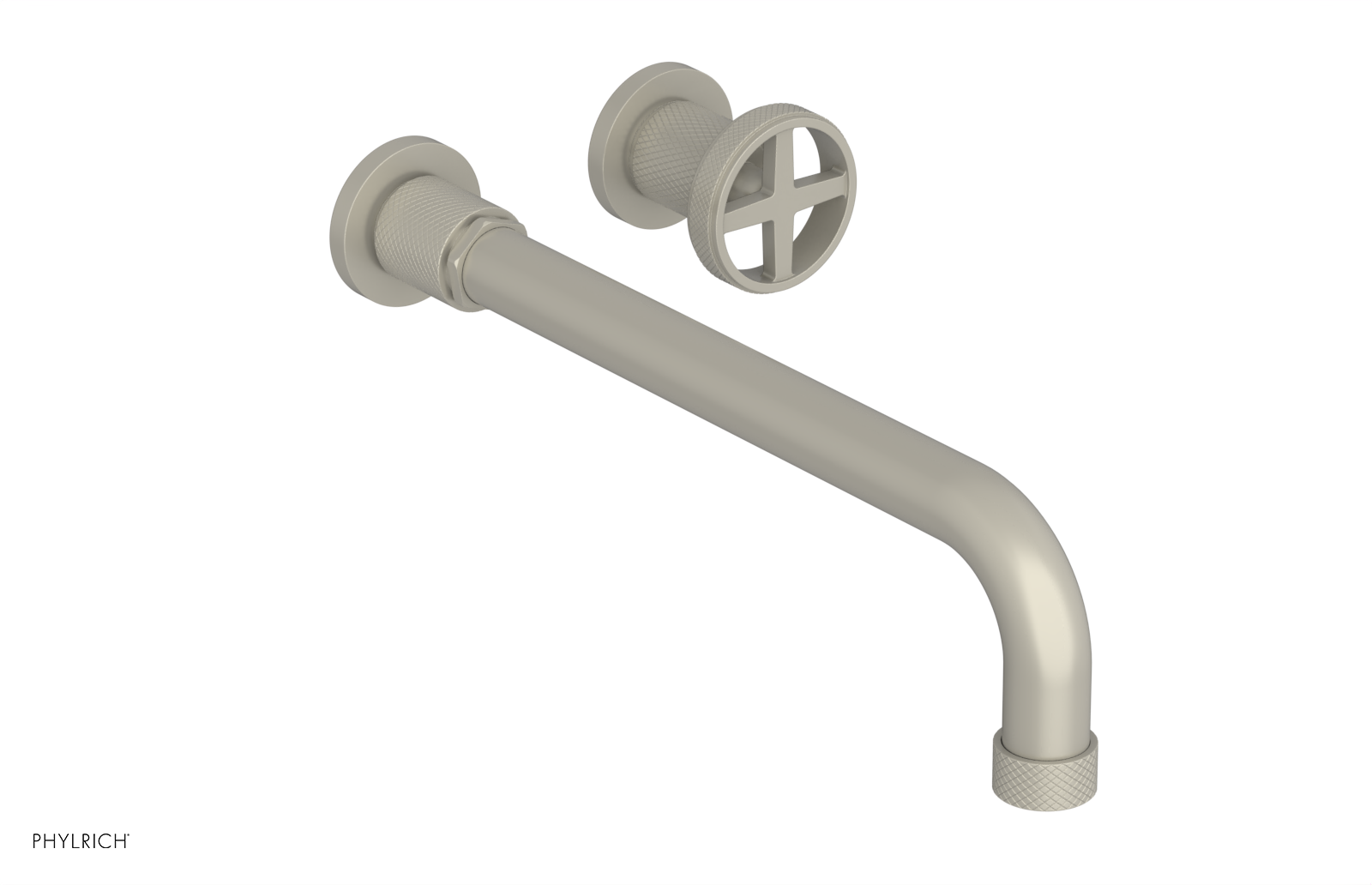 DUSTRIE Single Handle Wall Lavatory Set - 12" Spout - Knurled 371-15-12