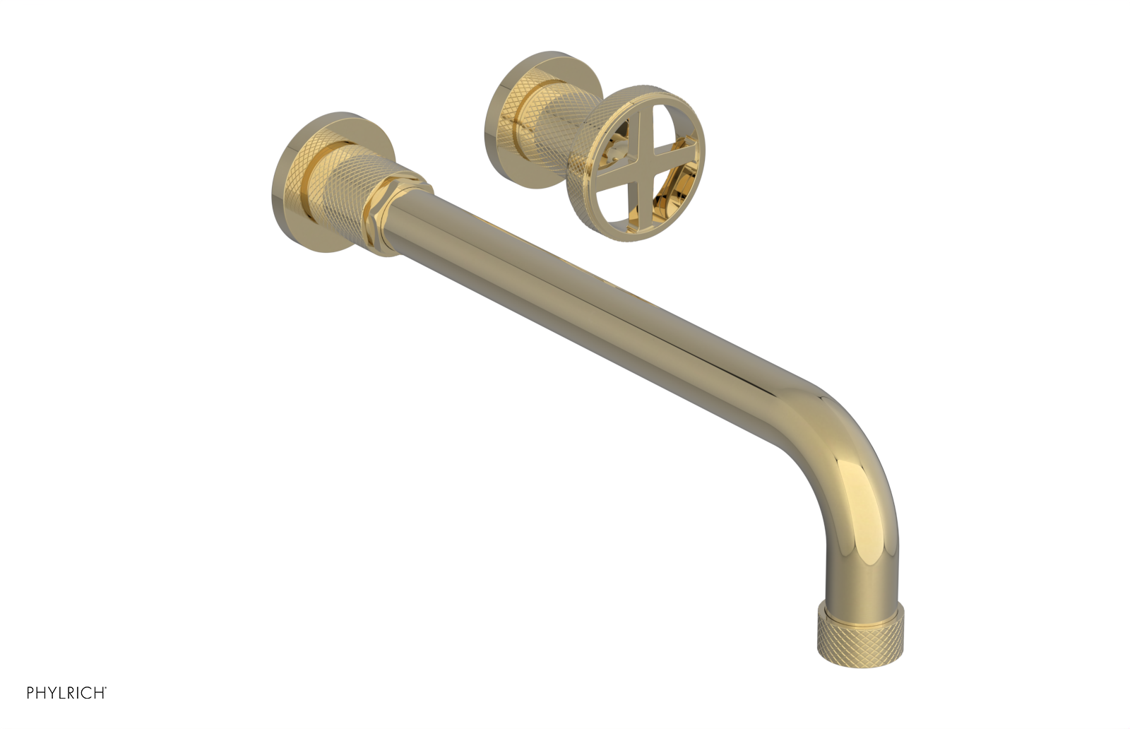 DUSTRIE Single Handle Wall Lavatory Set - 12" Spout - Knurled 371-15-12