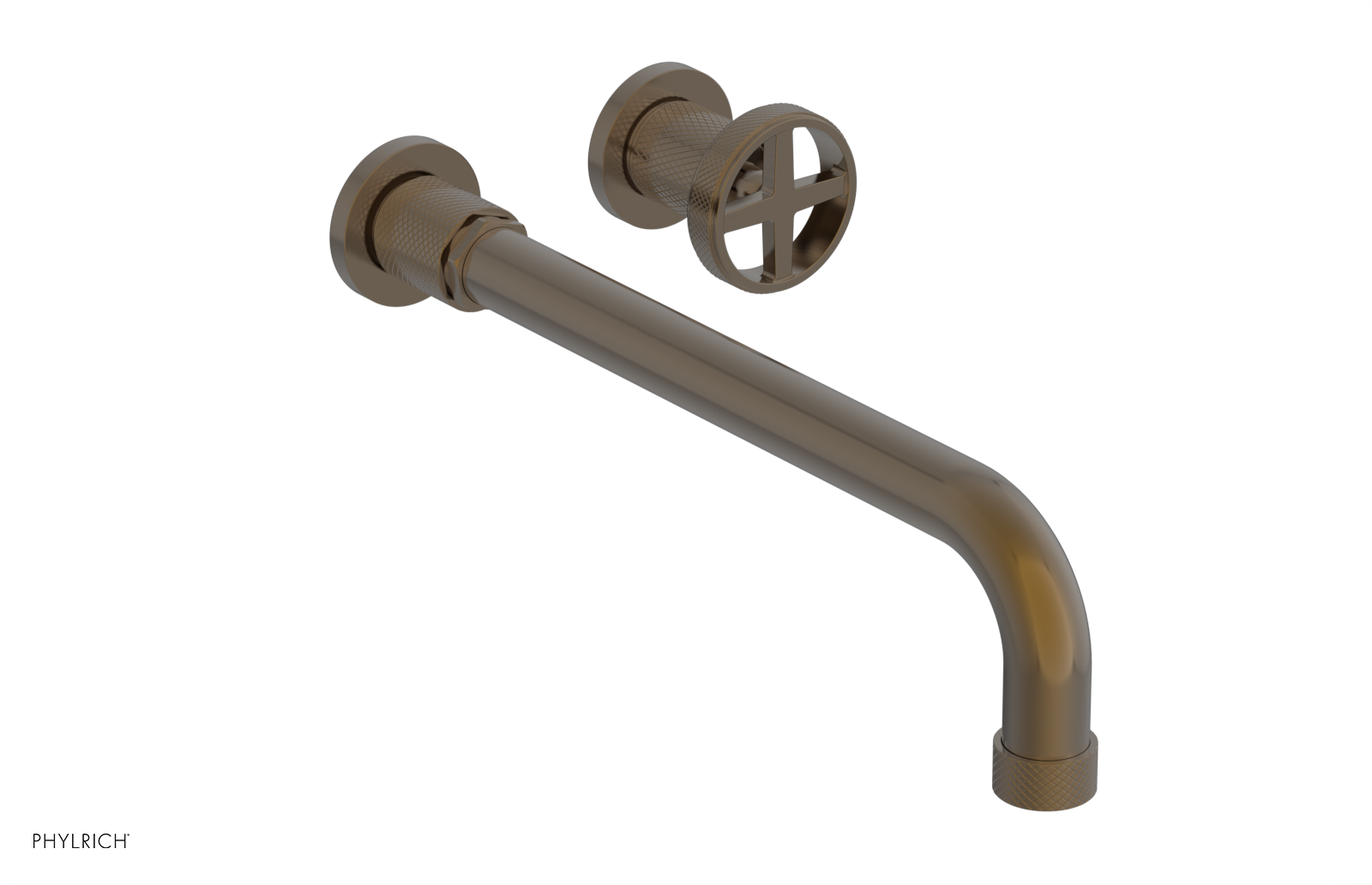 DUSTRIE Single Handle Wall Lavatory Set - 12" Spout - Knurled 371-15-12