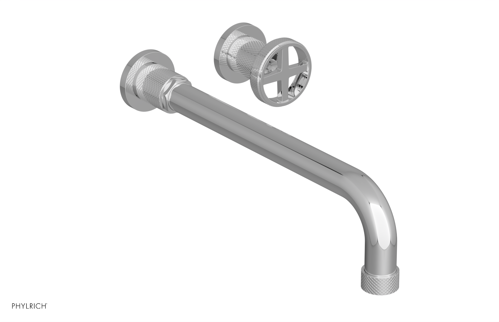 DUSTRIE Single Handle Wall Lavatory Set - 12" Spout - Knurled 371-15-12