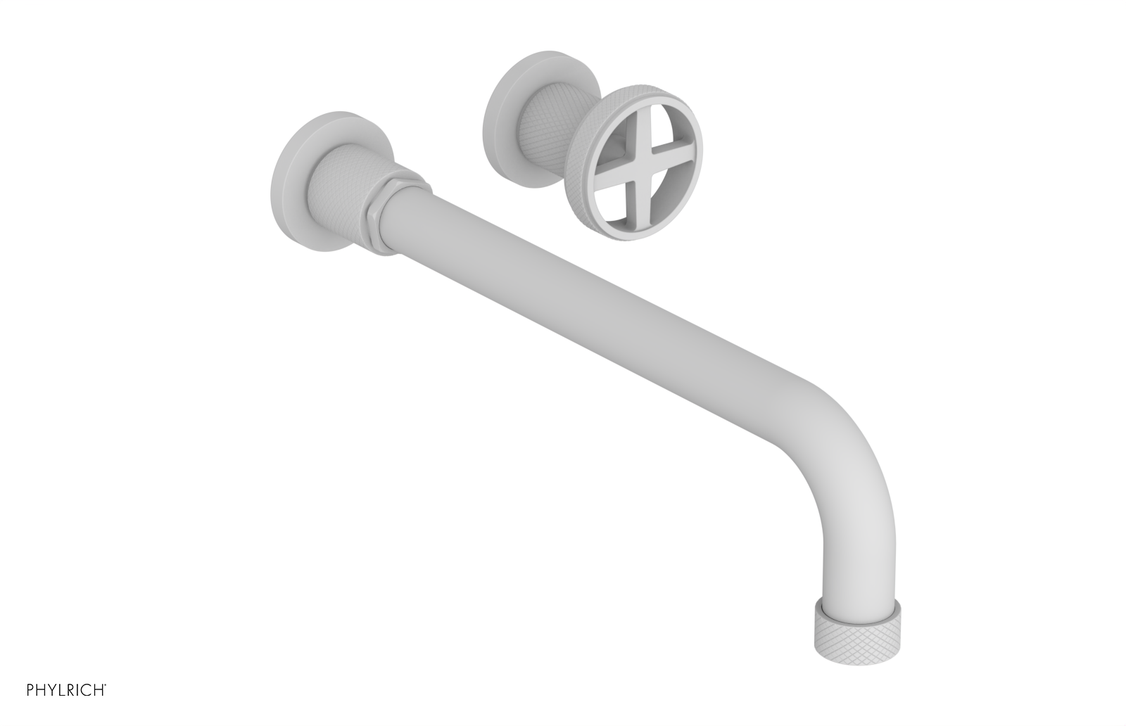 DUSTRIE Single Handle Wall Lavatory Set - 12" Spout - Knurled 371-15-12