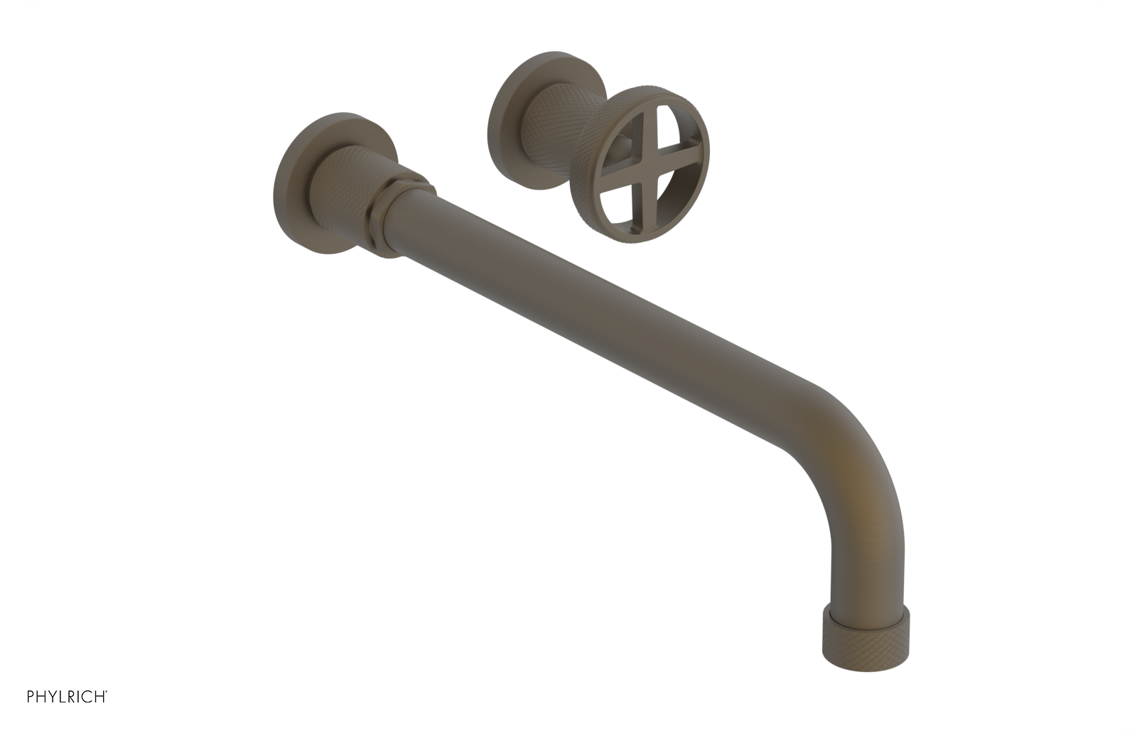 DUSTRIE Single Handle Wall Lavatory Set - 12" Spout - Knurled 371-15-12