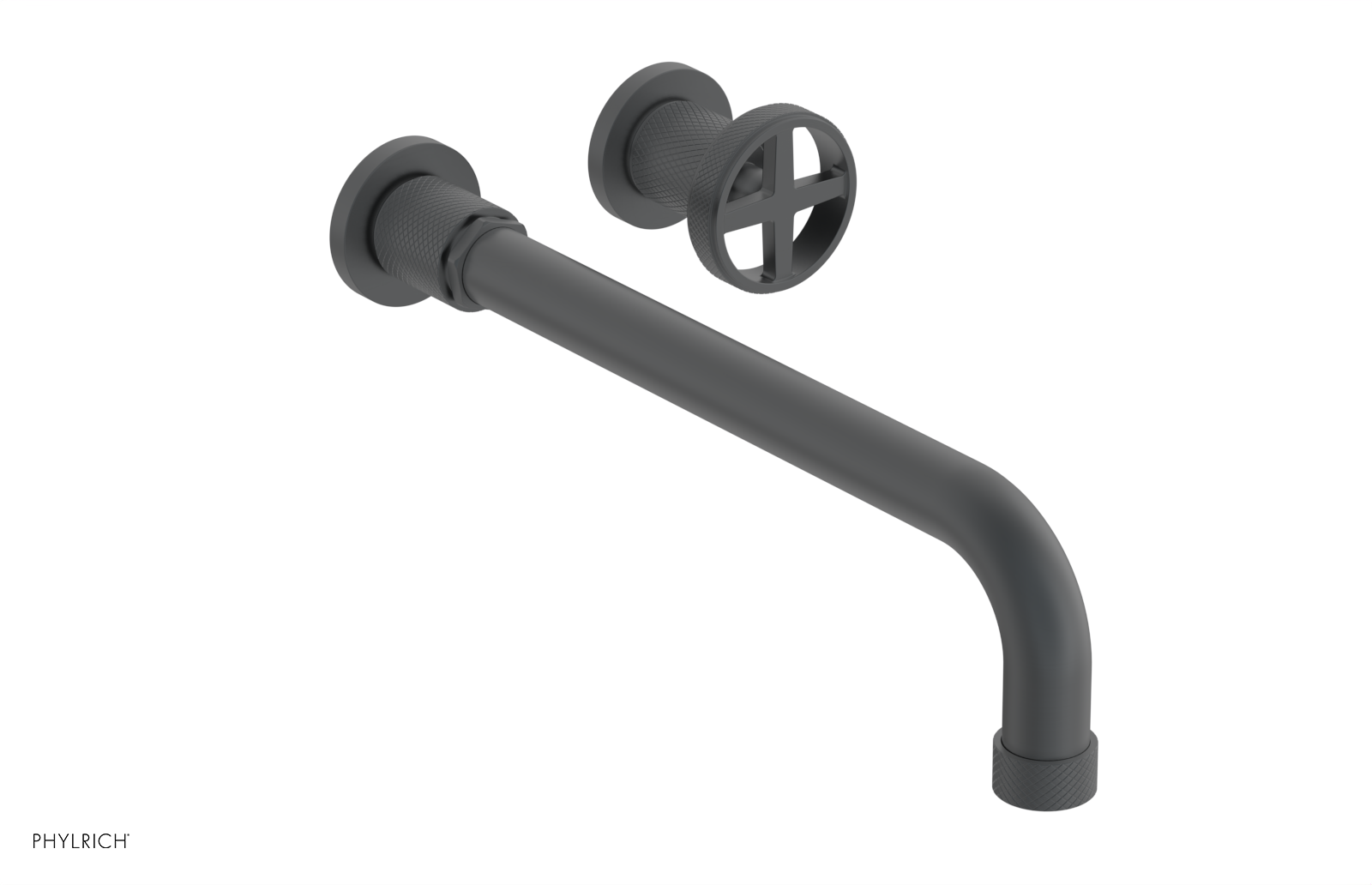 DUSTRIE Single Handle Wall Lavatory Set - 12" Spout - Knurled 371-15-12