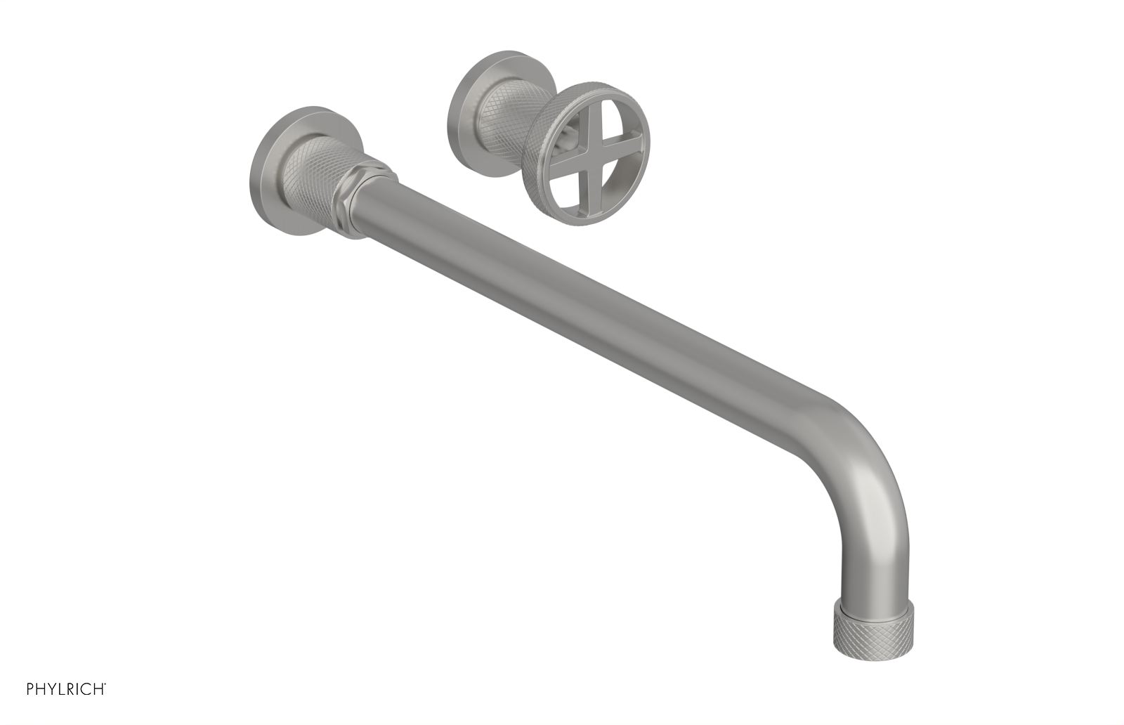 DUSTRIE Single Handle Wall Lavatory Set - 14" Spout - Knurled 371-15-14